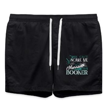 Booker Married To A Booker - Swim Trunks - black - Front - AI Model Male 185 light (185cm)