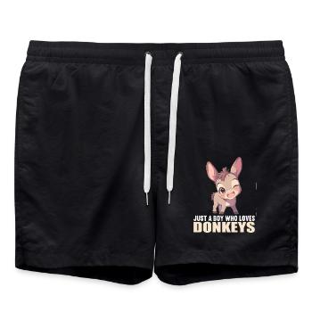 Donkey Esel - Swim Trunks - black - Front - AI Model Male 185 light (185cm)
