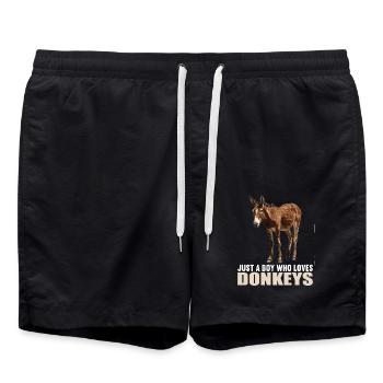 Donkey Esel - Badeshorts - Schwarz - Vorne - AI Model Male 185 light (185cm)