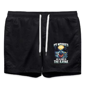 No worries allowed in the kayak: discover the - Swim Trunks - black - Front - AI Model Male 185 light (185cm)