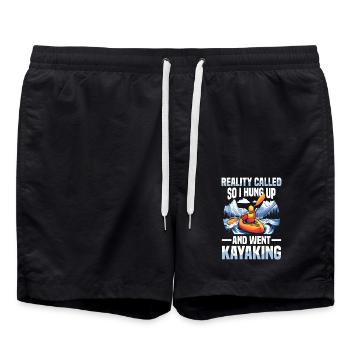 La réalité m’a appelé, alors j’ai raccroché et je suis allé faire du kayak - Short de bain - noir - Devant - AI Model Male 185 light (185cm)