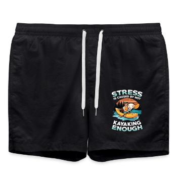 Le stress est causé par le fait de ne pas faire assez de kayak - Short de bain - noir - Devant - AI Model Male 185 light (185cm)