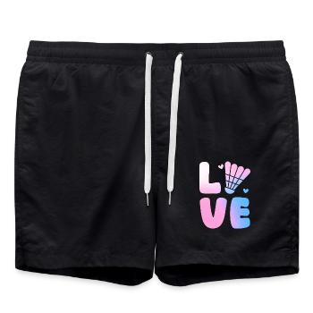 Federball Badminton - Badeshorts - Schwarz - Vorne - AI Model Male 185 light (185cm)