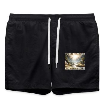 Wie sich das Leben nach einer Million Bier - Badeshorts - Schwarz - Vorne - AI Model Male 185 light (185cm)