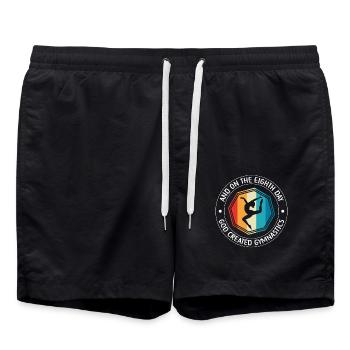 Gymnastik Training Fitness Gym - Badeshorts - Schwarz - Vorne - AI Model Male 185 light (185cm)