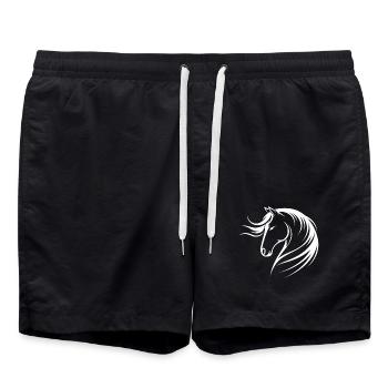 Chevaux Disant Sports Equestres Drôle Cheval Cadeau - Short de bain - noir - Devant - AI Model Male 185 light (185cm)