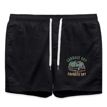 Garbage Collection Day Is My Favorite Day - Humor for - Swim Trunks - black - Front - AI Model Male 185 light (185cm)