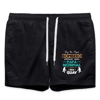 Ich bin Feuerwehrmann Vater / Feuerwehrmann Vater - Badeshorts - Schwarz - Vorne - AI Model Male 185 light (185cm)