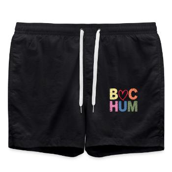 Bochum Bunt Herz - Badeshorts - Schwarz - Vorne - AI Model Male 185 light (185cm)