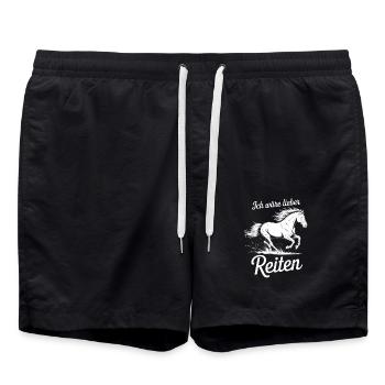 Ich wäre lieber Reiten - Badeshorts - Schwarz - Vorne - AI Model Male 185 light (185cm)