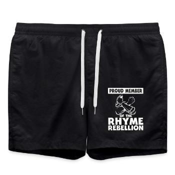 Poésie Slam Comptine Rébellion Slam Poésie - Short de bain - noir - Devant - AI Model Male 185 light (185cm)