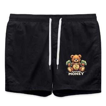 Making Money Money Bear Hustler Successful - Swim Trunks - black - Front - AI Model Male 185 light (185cm)