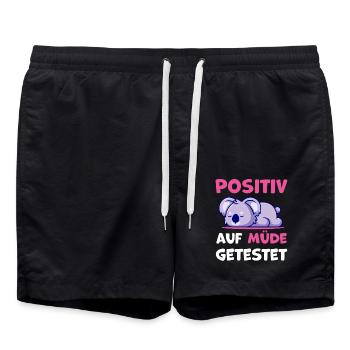 fatigué positif1 T-shirt - Short de bain - noir - Devant - AI Model Male 185 light (185cm)