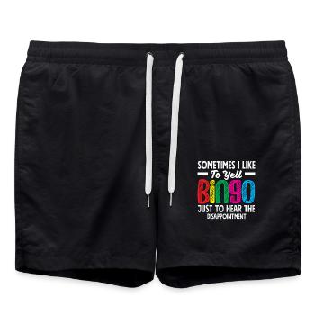 Bingo Player Funny Quote Design - Swim Trunks - black - Front - AI Model Male 185 light (185cm)