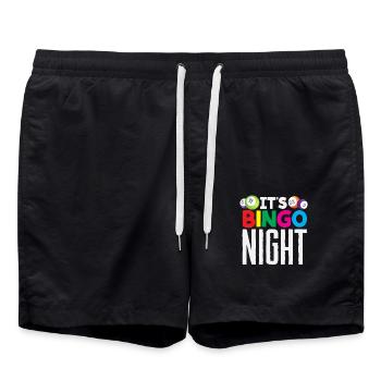 Bingo Night for Bingo Players - Swim Trunks - black - Front - AI Model Male 185 light (185cm)