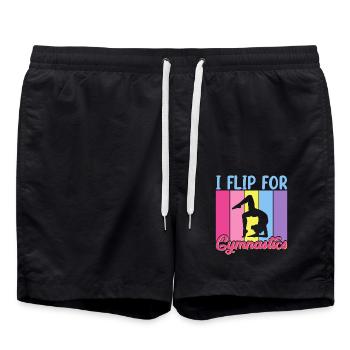 Gymnastik Training Fitness Gym - Badeshorts - Schwarz - Vorne - AI Model Male 185 light (185cm)