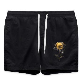 Gelbe Rose - Badeshorts - Schwarz - Vorne - AI Model Male 185 light (185cm)