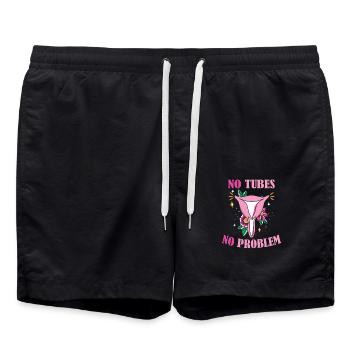 No Tubes No Problem Motif floral humoristique - Short de bain - noir - Devant - AI Model Male 185 light (185cm)