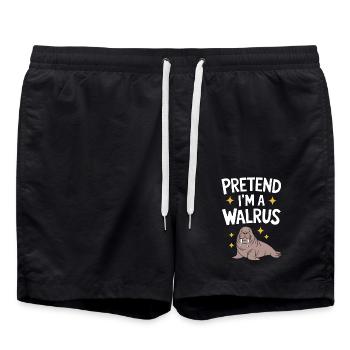 Walross - Badeshorts - Schwarz - Vorne - AI Model Male 185 light (185cm)