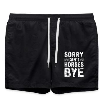 Chevaux Disant Sports Equestres Drôle Cheval Cadeau - Short de bain - noir - Devant - AI Model Male 185 light (185cm)
