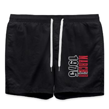 Édition limitée Mars 1975 Cadeau d’anniversaire - Short de bain - noir - Devant - AI Model Male 185 light (185cm)