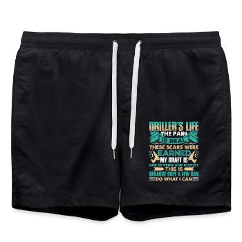 Driller's Life The Pain Is Real - Swim Trunks - black - Front - AI Model Male 185 light (185cm)
