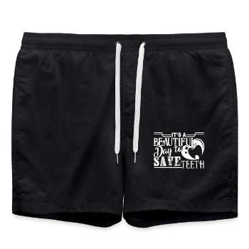 Dental Assistant Beautiful Day To Save Teeth - Swim Trunks - black - Front - AI Model Male 185 light (185cm)