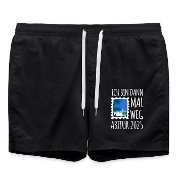 Ich bin dann mal weg - Abitur 2025 - Badeshorts - Schwarz - Vorne - AI Model Male 185 light (185cm)