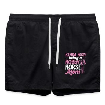Hobby Horsing Steckenpferd Horse Pferde Reiten - Badeshorts - Schwarz - Vorne - AI Model Male 185 light (185cm)