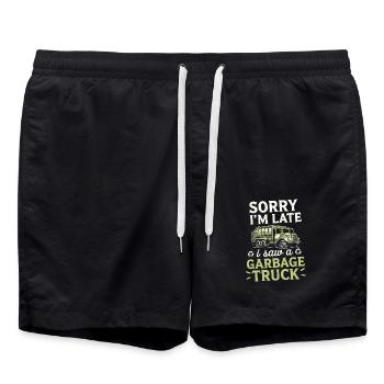 Désolé, je suis en retard, j’ai un - Short de bain - noir - Devant - AI Model Male 185 light (185cm)