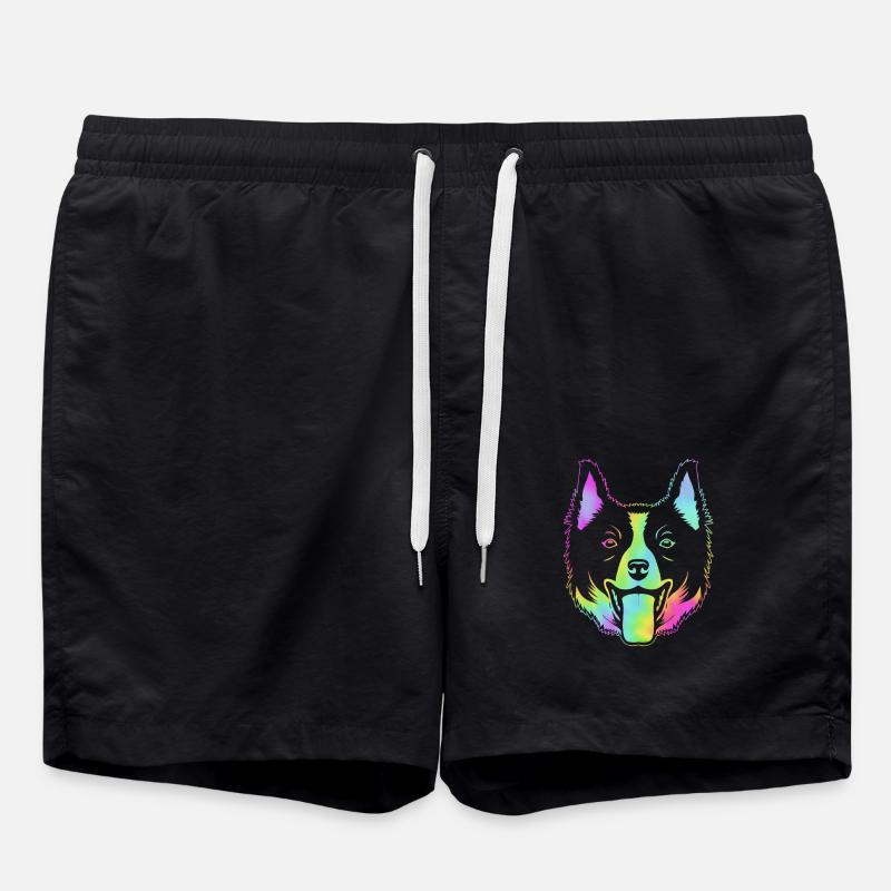 Border Collie - Badeshorts - Schwarz