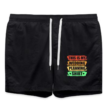 Event Planner Wedding - Swim Trunks - black - Front - AI Model Male 185 light (185cm)