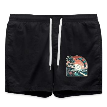 Kitesurfen Kitesurfer Kiteboard - Badeshorts - Schwarz - Vorne - AI Model Male 185 light (185cm)