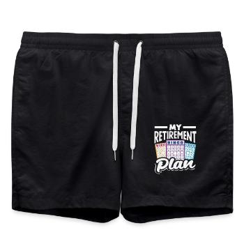 Bingo Spieler Mein Ruhestandsplan - Badeshorts - Schwarz - Vorne - AI Model Male 185 light (185cm)