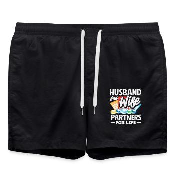 Bingo Player Husband And Wife Partner For - Swim Trunks - black - Front - AI Model Male 185 light (185cm)