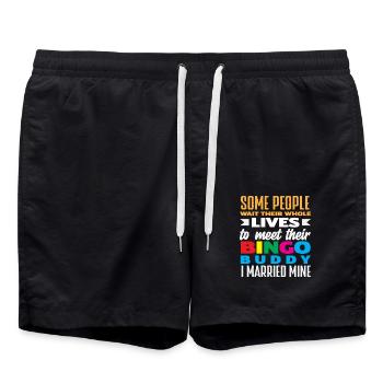 Bingo Players Are Waiting Their Lives For Bingo Partners - Swim Trunks - black - Front - AI Model Male 185 light (185cm)