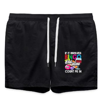 Joueurs de bingo lorsqu’il s’agit de bingo et de vin - Short de bain - noir - Devant - AI Model Male 185 light (185cm)