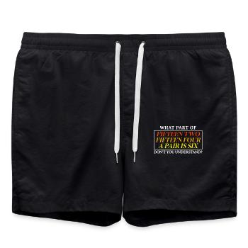 Fifteen Two Fifteen Four A Pair Is Six - Swim Trunks - black - Front - AI Model Male 185 light (185cm)