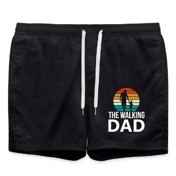 Family Walking dad 04 - Swim Trunks - black - Front - AI Model Male 185 light (185cm)