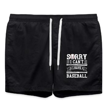 Lustiger Baseball Spruch Baseballspieler - Badeshorts - Schwarz - Vorne - AI Model Male 185 light (185cm)