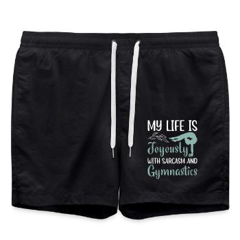 Gymnastik Training Fitness Gym - Badeshorts - Schwarz - Vorne - AI Model Male 185 light (185cm)