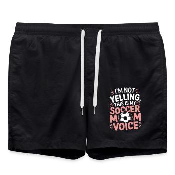 Fußball Spruch Mama Lustige Fussballer Geschenk - Badeshorts - Schwarz - Vorne - AI Model Male 185 light (185cm)