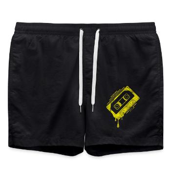 Cassette dégoulinante - Short de bain - noir - Devant - AI Model Male 185 light (185cm)