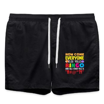 Pourquoi chaque bingo n’appelle que vous ne jouez pas au bingo - Short de bain - noir - Devant - AI Model Male 185 light (185cm)