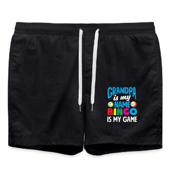 Bingo Player Grandpa Is My Name Game - Swim Trunks - black - Front - AI Model Male 185 light (185cm)