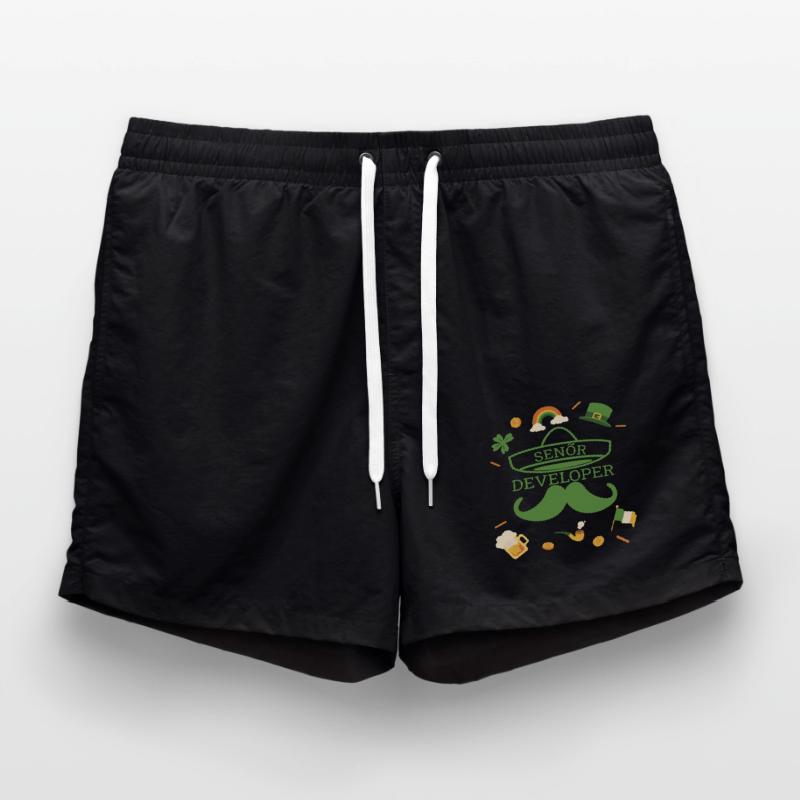 Senior Developer St Patricks Day Programmer Swim Trunks