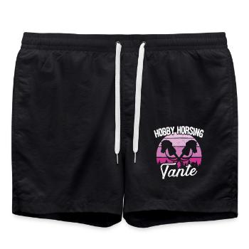 Hobby Horsing Aunt Hobby Horse Horses Riding - Swim Trunks - black - Front - AI Model Male 185 light (185cm)