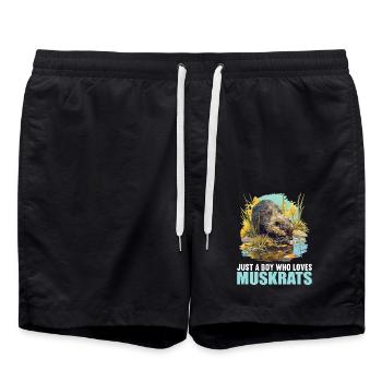 Rat musqué - Short de bain - noir - Devant - AI Model Male 185 light (185cm)