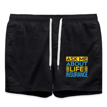 Insurance Agent Ask Me About Funny Insurance - Badeshorts - Schwarz - Vorne - AI Model Male 185 light (185cm)