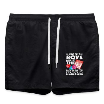 Bingo Queen Spielerin Move Over Boys - Badeshorts - Schwarz - Vorne - AI Model Male 185 light (185cm)